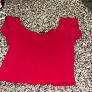 Red crop top